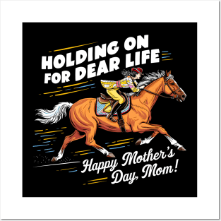 Holding on for dear life Happy mother's day Mom | Mother's day | Mom lover gifts Posters and Art